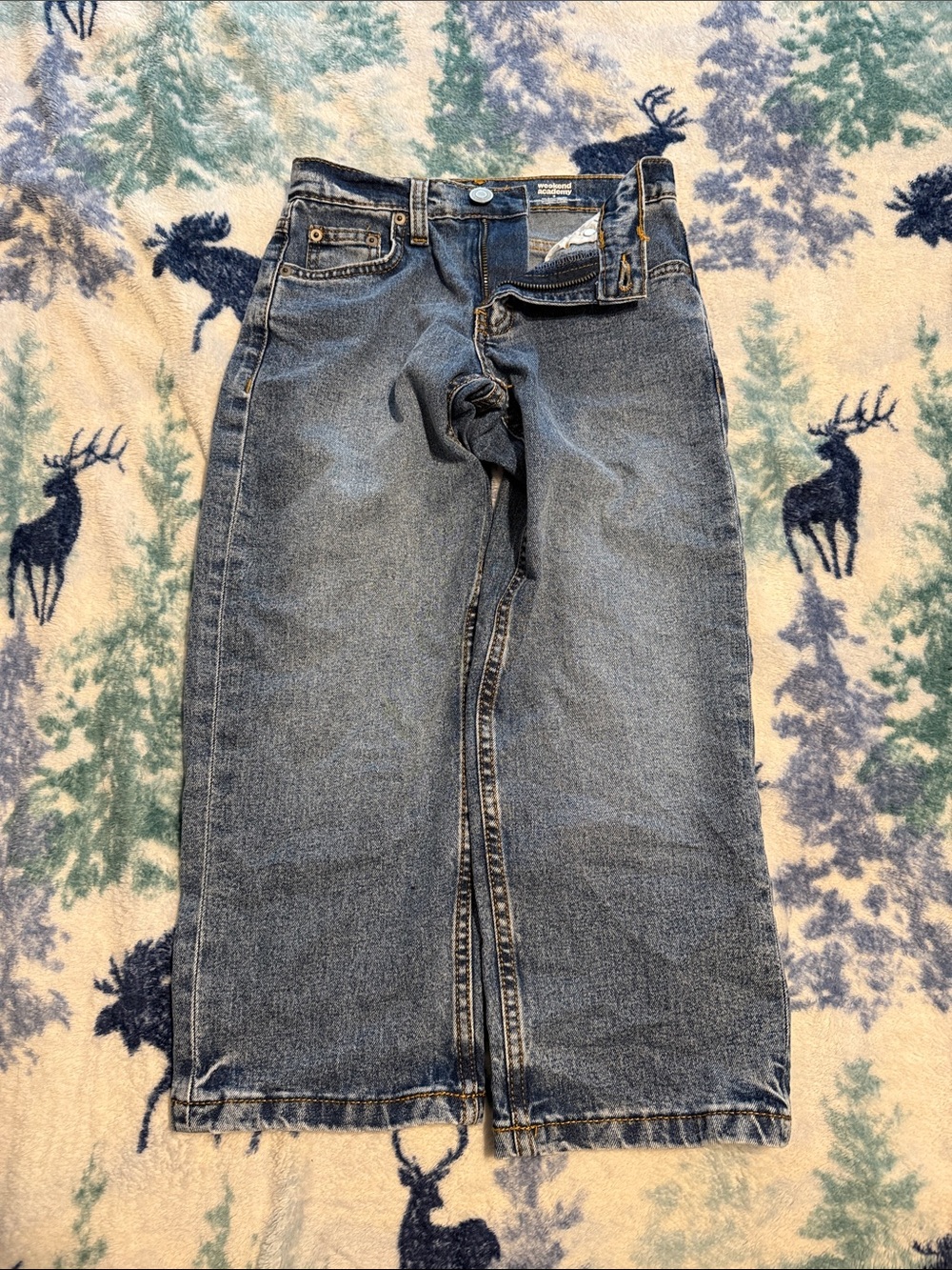 Kids Blue Wide-Leg Denim Jeans